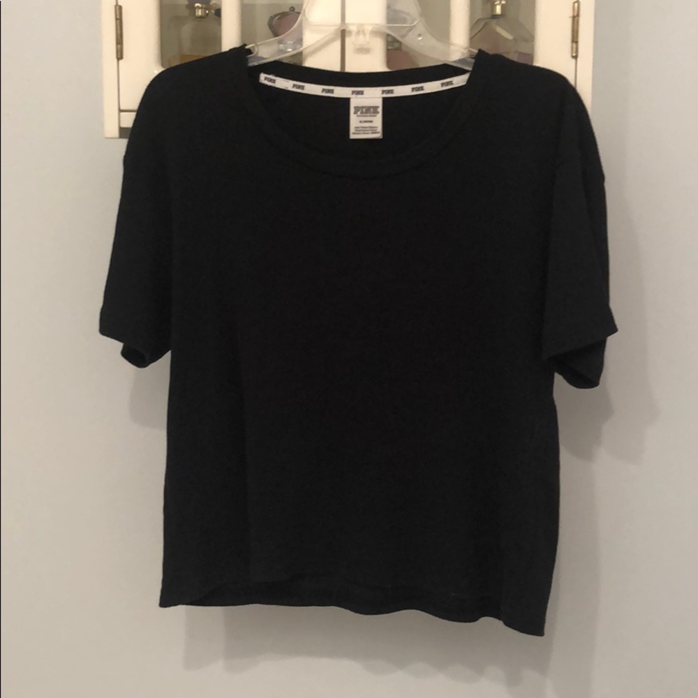 Pink Victoria's Secret Black Tshirt